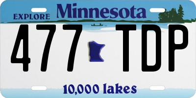 MN license plate 477TDP