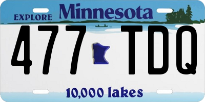 MN license plate 477TDQ