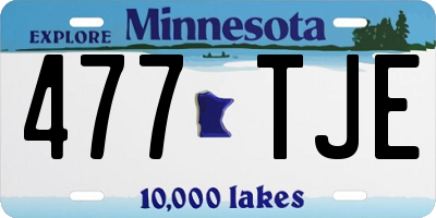 MN license plate 477TJE