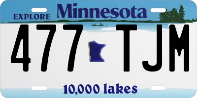 MN license plate 477TJM