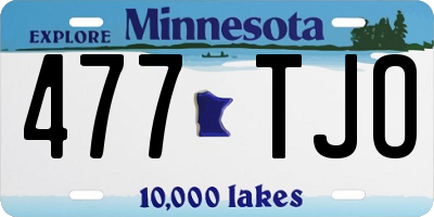 MN license plate 477TJO