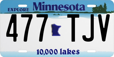 MN license plate 477TJV