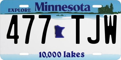 MN license plate 477TJW