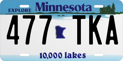 MN license plate 477TKA