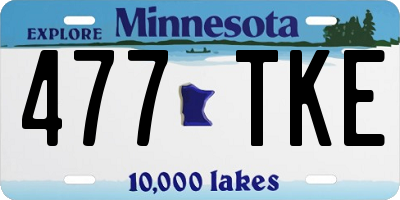 MN license plate 477TKE