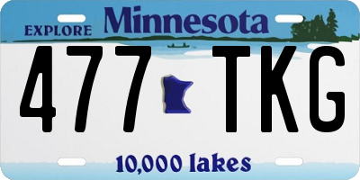 MN license plate 477TKG