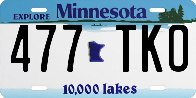 MN license plate 477TKO