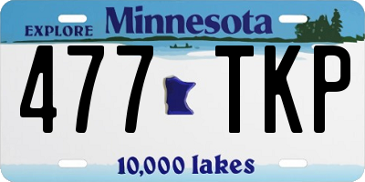 MN license plate 477TKP