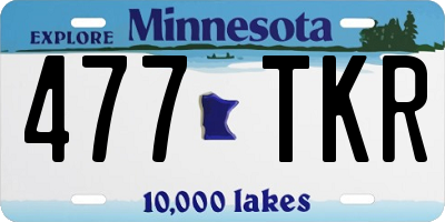 MN license plate 477TKR