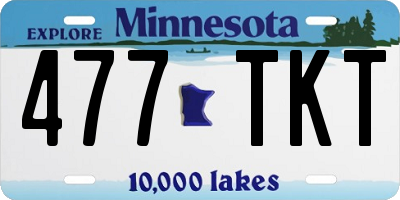 MN license plate 477TKT