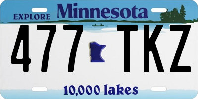 MN license plate 477TKZ