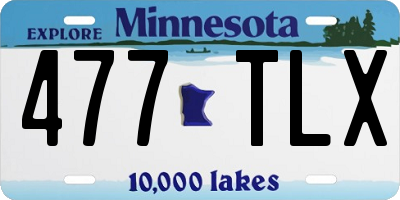 MN license plate 477TLX