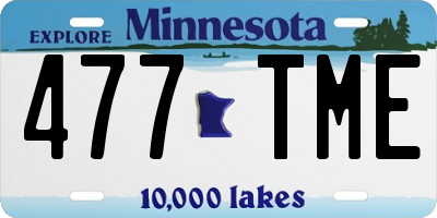 MN license plate 477TME