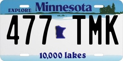 MN license plate 477TMK