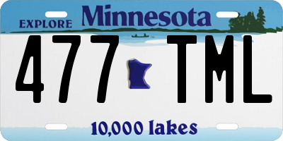 MN license plate 477TML
