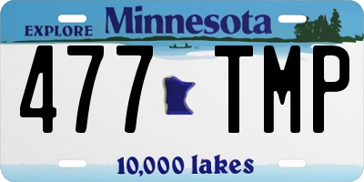 MN license plate 477TMP