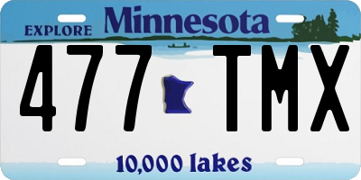 MN license plate 477TMX