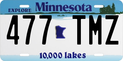 MN license plate 477TMZ