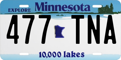 MN license plate 477TNA