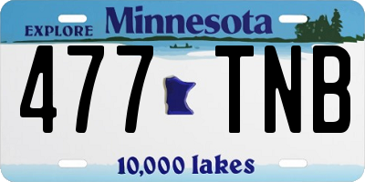 MN license plate 477TNB