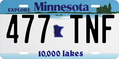 MN license plate 477TNF