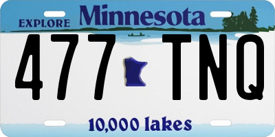 MN license plate 477TNQ