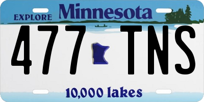 MN license plate 477TNS