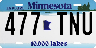 MN license plate 477TNU