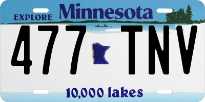 MN license plate 477TNV