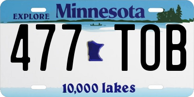 MN license plate 477TOB