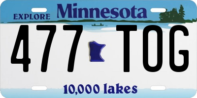 MN license plate 477TOG