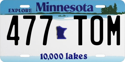 MN license plate 477TOM