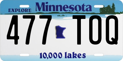 MN license plate 477TOQ
