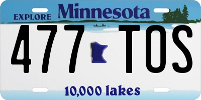MN license plate 477TOS