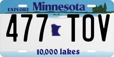 MN license plate 477TOV