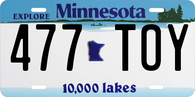 MN license plate 477TOY