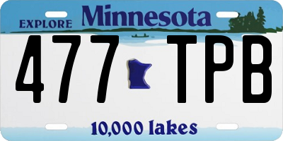 MN license plate 477TPB