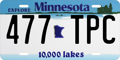 MN license plate 477TPC
