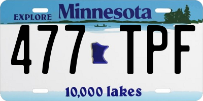 MN license plate 477TPF