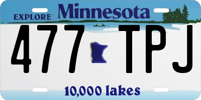 MN license plate 477TPJ