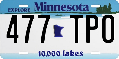 MN license plate 477TPO