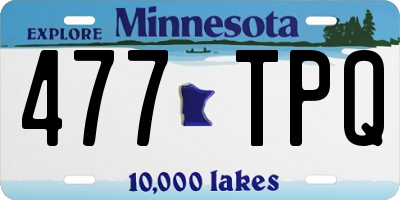 MN license plate 477TPQ