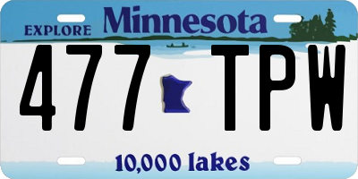 MN license plate 477TPW