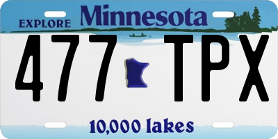 MN license plate 477TPX