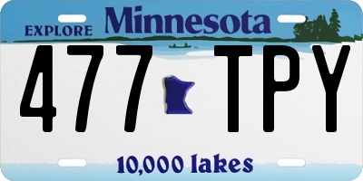 MN license plate 477TPY