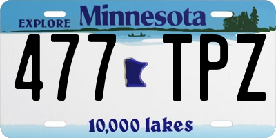 MN license plate 477TPZ