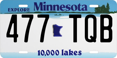 MN license plate 477TQB