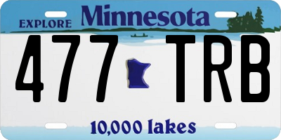 MN license plate 477TRB