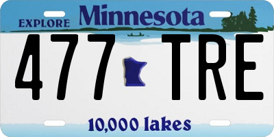 MN license plate 477TRE