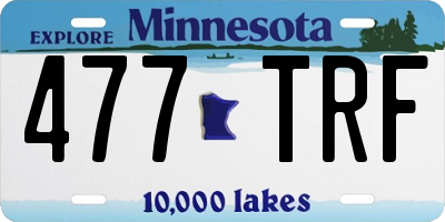 MN license plate 477TRF